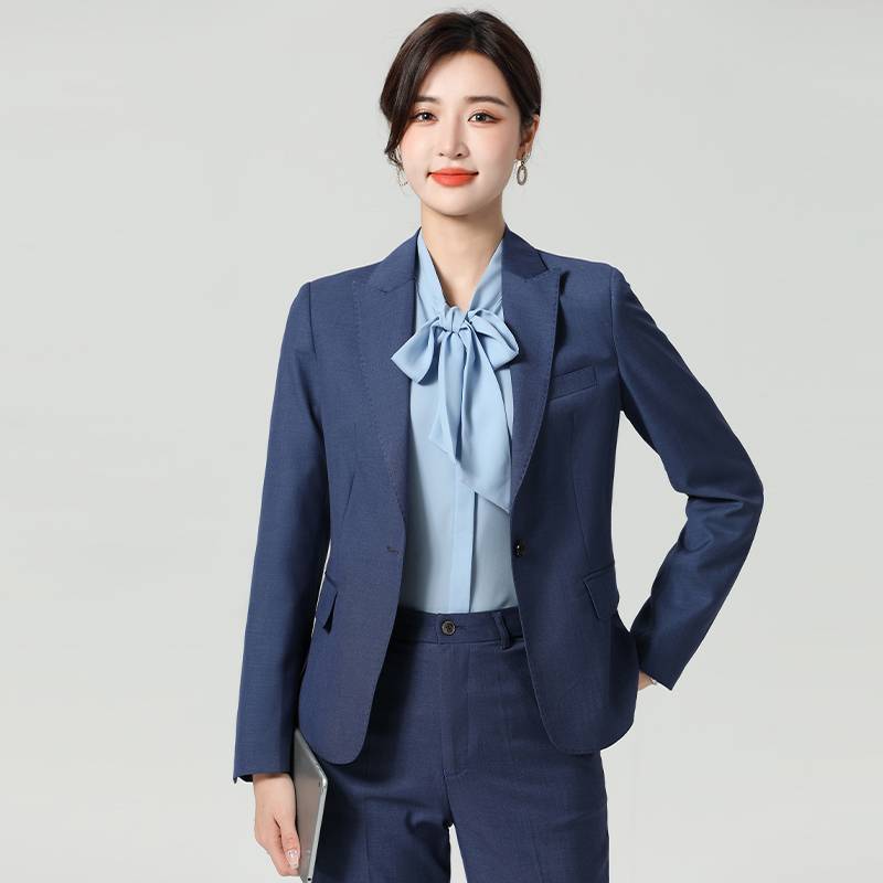 Barura leads the BMW 4S shop slim lady blue long -sleeved shirt work clothes professional chiffon shirt