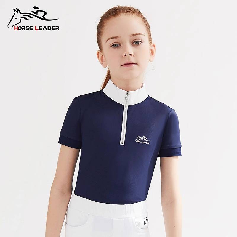 HorseLeader Summer Children's Equestrian Short -sleeved T -shirt Speed Dry Riding Horse Riding Horseing Sergeant