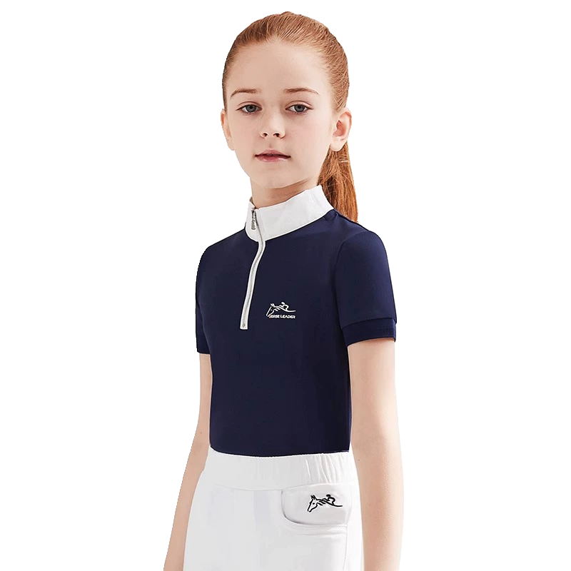 HorseLeader Summer Children's Equestrian Short -sleeved T -shirt Speed Dry Riding Horse Riding Horseing Sergeant