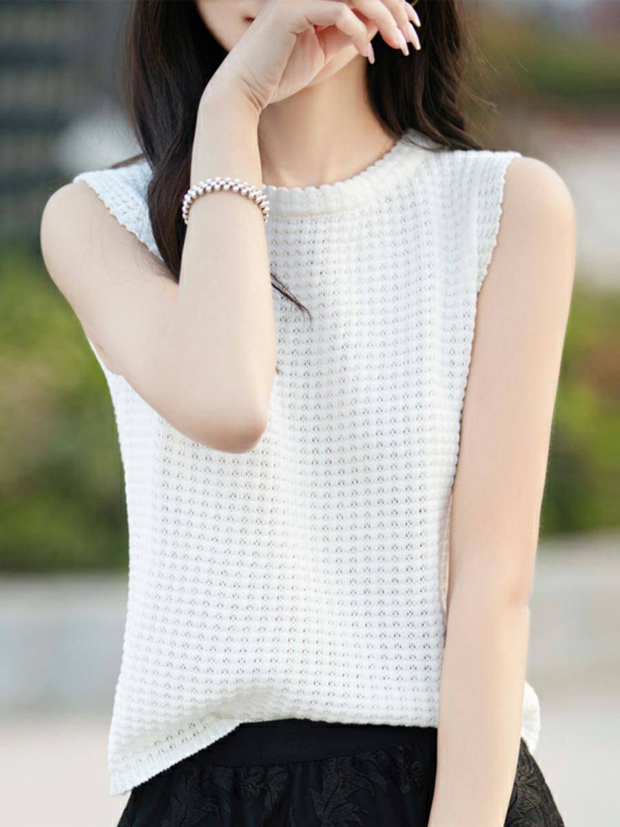 Retro twist knit vest women in summer in summer, qi reduction, thin sleeveless vest, unprecedented versatile small top