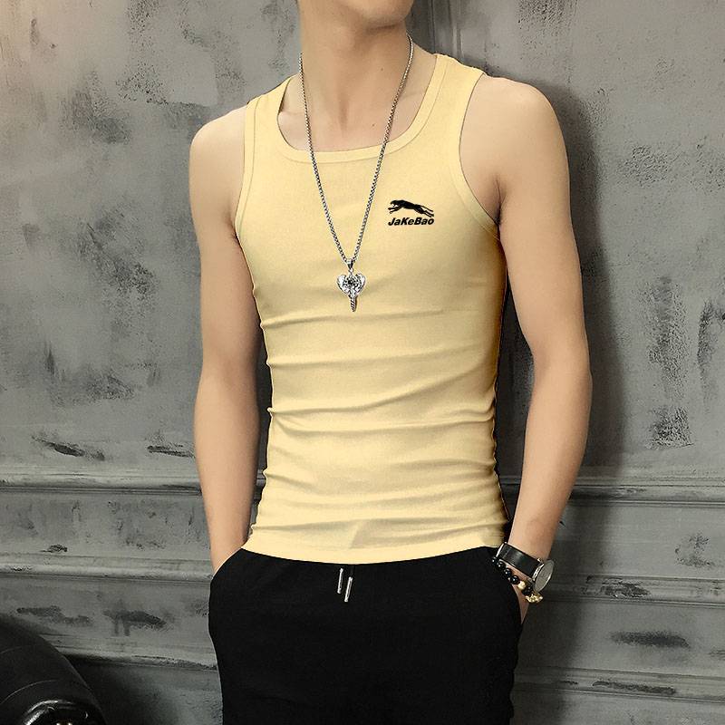 Pure cotton vest men's summer thin -breathable sleeveless vest men's summer new slim sports running shirt