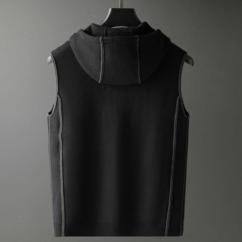 Fashion casual hooded knitted vest men's jackets autumn new urban pop men's vest tops