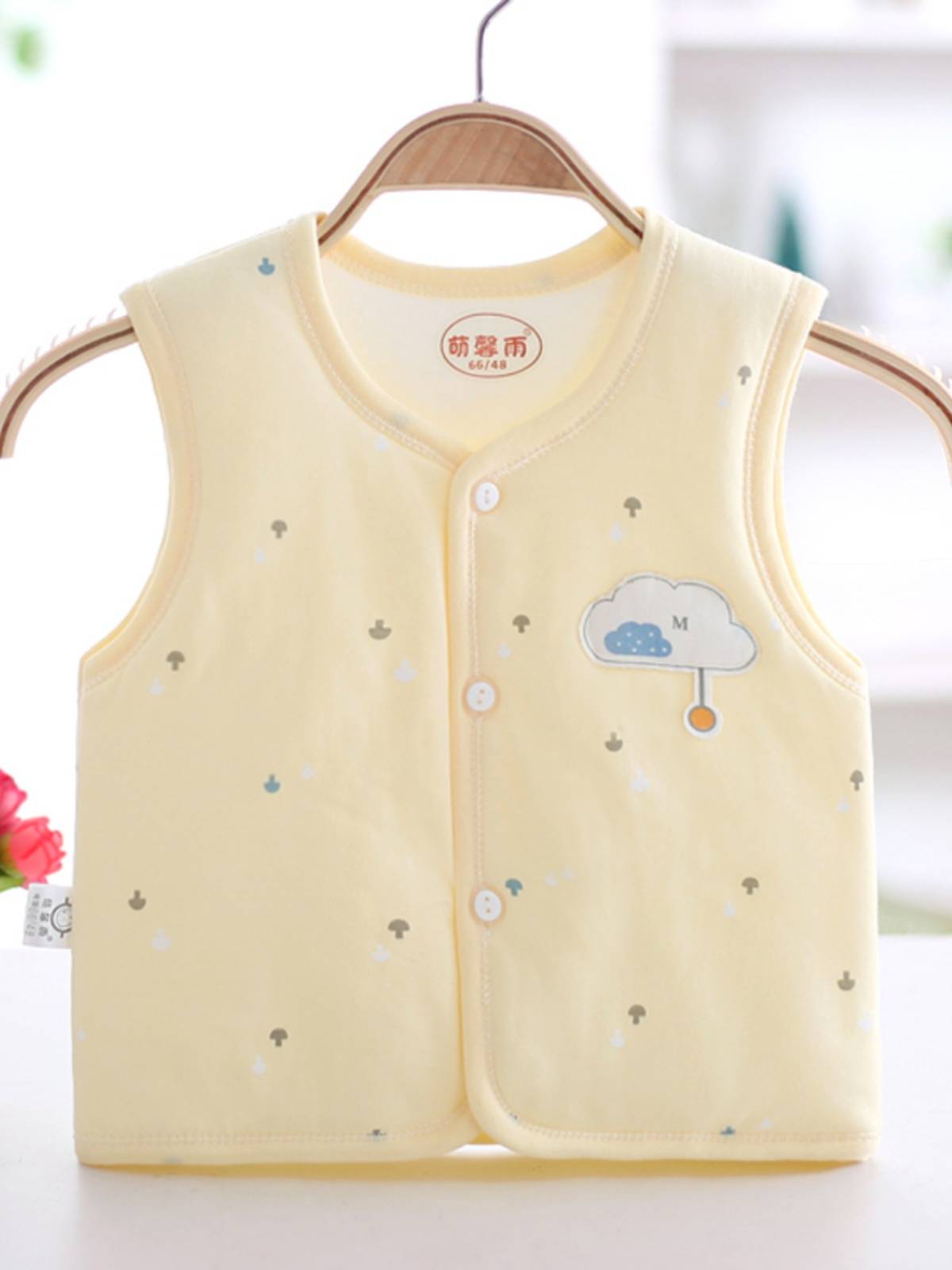 Newborn baby vest spring autumn and winter men and girls horses, clothes, warm cotton cotton cartoon top