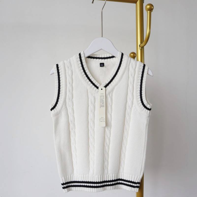 100-150 male and female sweater vest school uniform college wind vest clothing pure cotton middle school children's sweater hurdle shoulders
