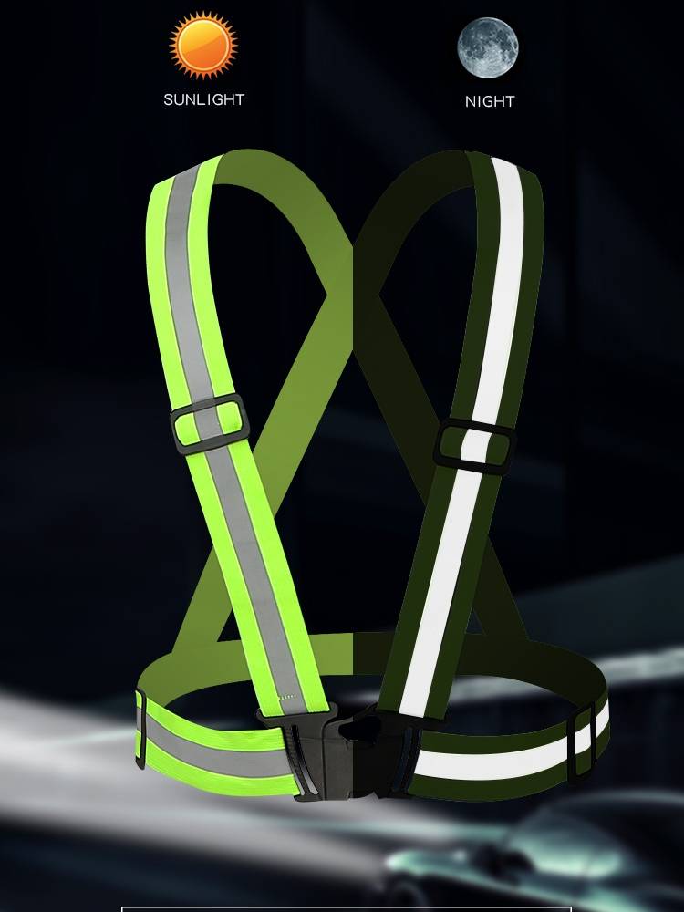 Pine tension with elastic reflective vest vests super bright and safe night running riding sanitation construction warning back zone anti -light clothes