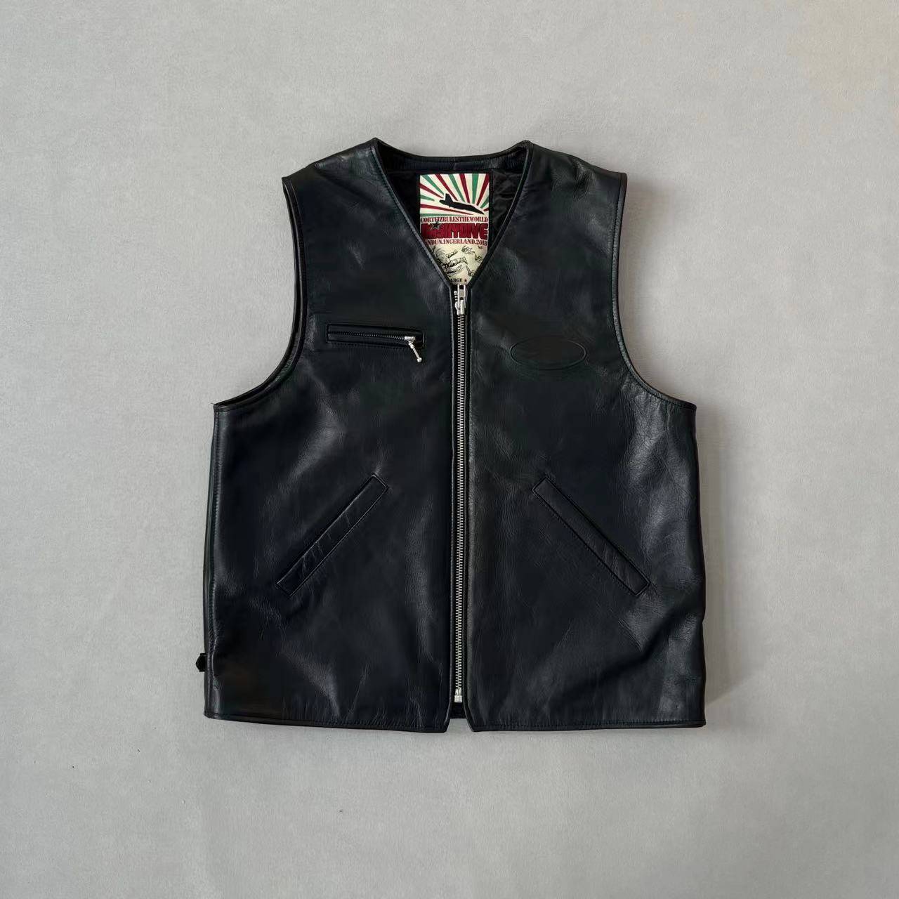 Sailing vest DA Skydive Leather VEST leather clothes European and American street trendy locomotive rock jacket