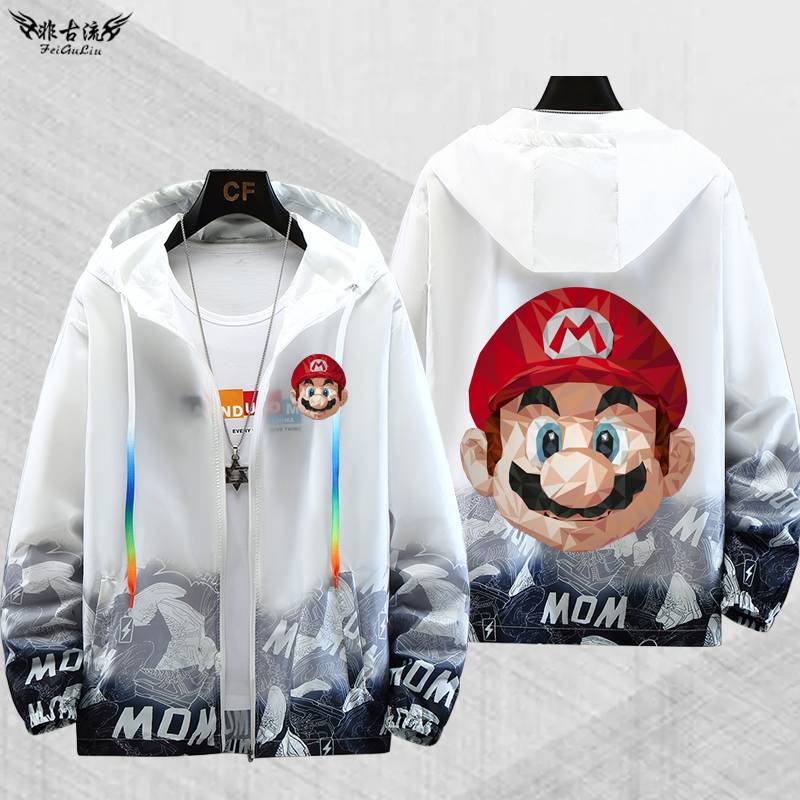Nintendo Mario Mario Brothers Surrounding Sun -Sun -Sun Yingjie Male Student Emperor Jacket Loose and breathable jacket