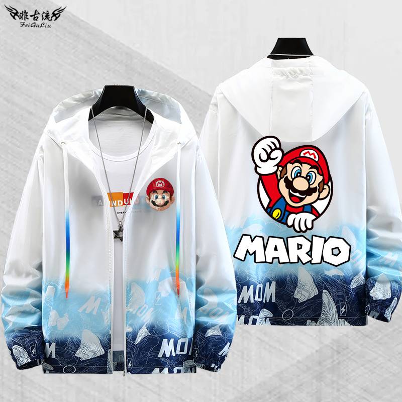 Nintendo Mario Mario Brothers Surrounding Sun -Sun -Sun Yingjie Male Student Emperor Jacket Loose and breathable jacket