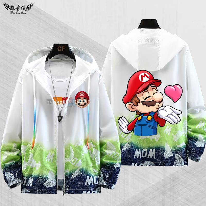 Nintendo Mario Mario Brothers Surrounding Sun -Sun -Sun Yingjie Male Student Emperor Jacket Loose and breathable jacket