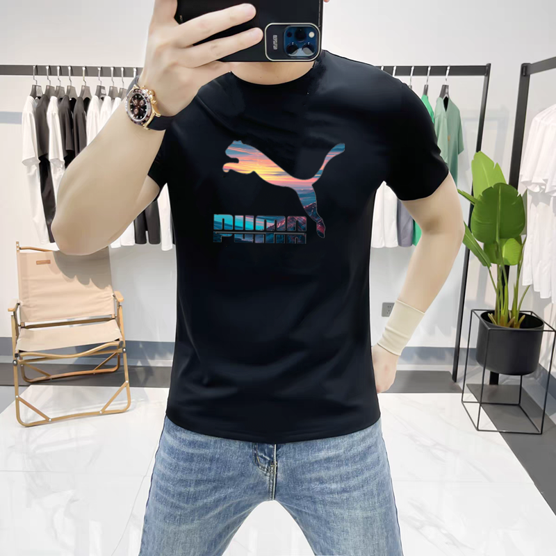 Official flagship store 2024 new summer T -shirt men and women round collar cotton cotton top slim short sleeves, Lolita