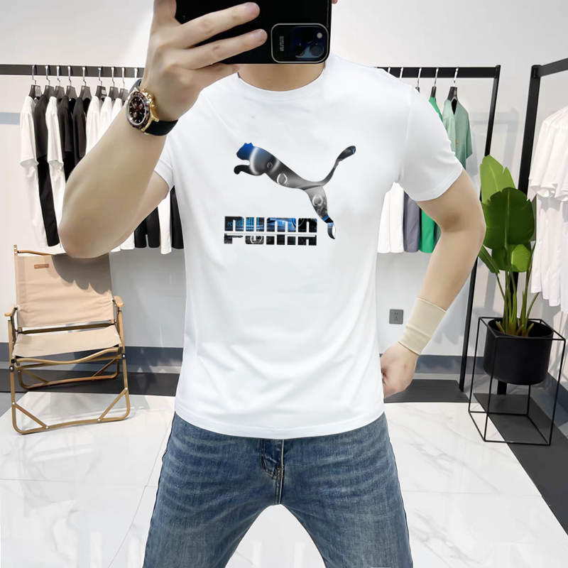 Official flagship store 2024 new summer T -shirt men and women round collar cotton cotton top slim short sleeves, Lolita