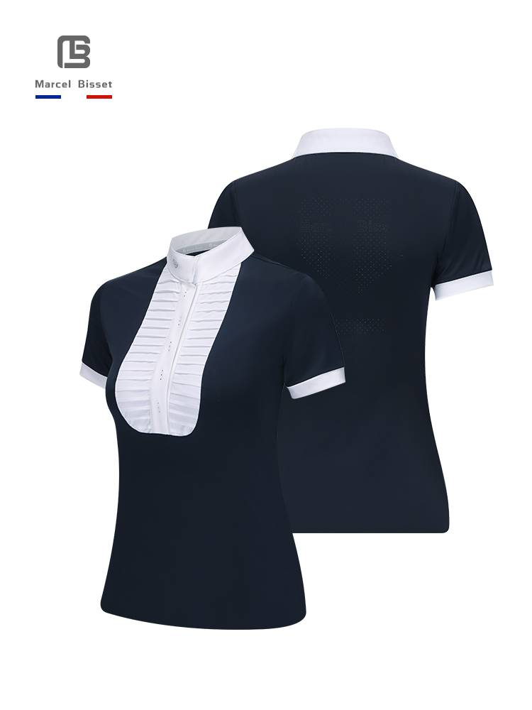 Women's Equestrian Tournament Short -sleeved Spring and Summer Women's Riding T -Shirt Elastic Equestrian Equestrian Equestrian Equipment Equipment 634