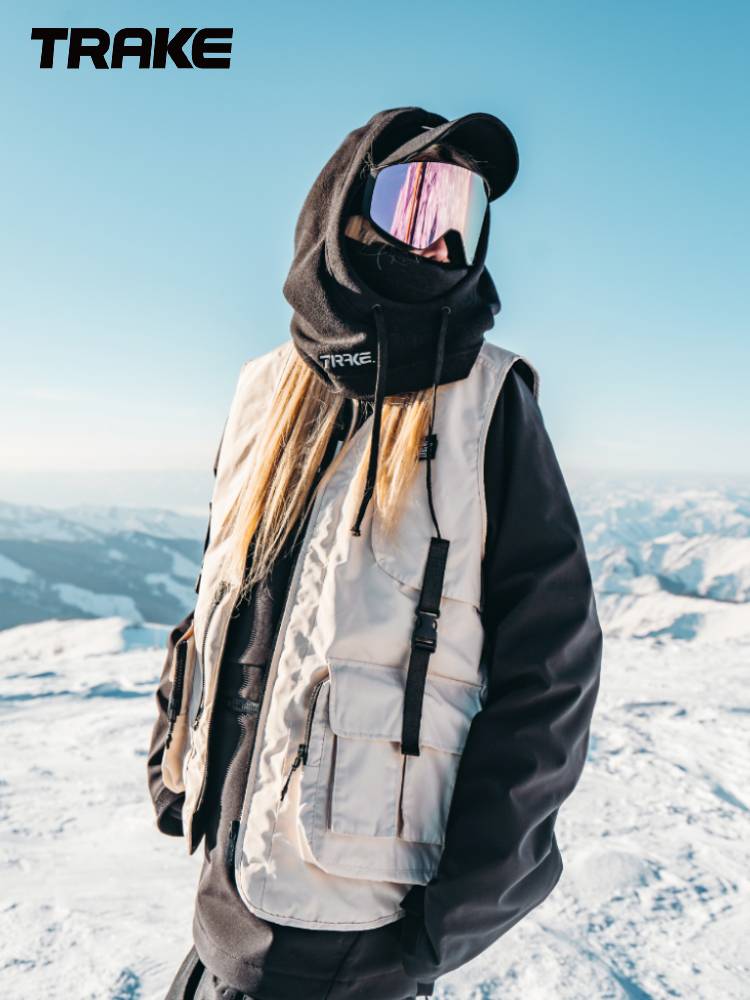 Trake new waterproof windproof single -board skiers women's vest loose couple tops with men's ski vest