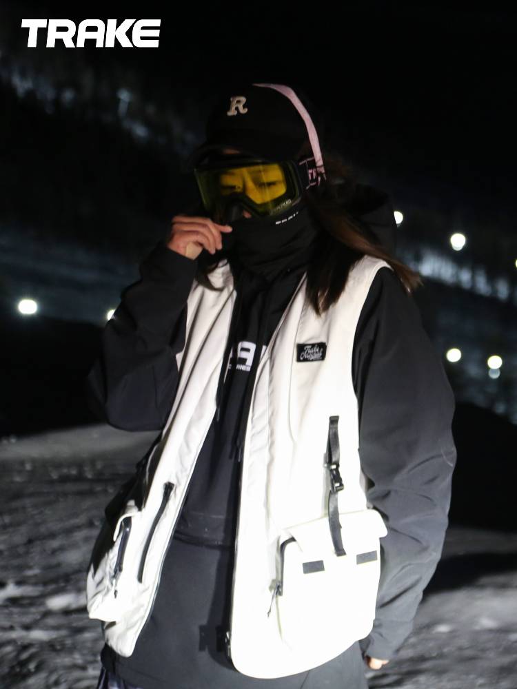 Trake new waterproof windproof single -board skiers women's vest loose couple tops with men's ski vest