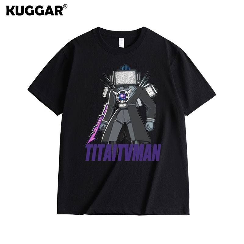 TV man Titan monitor joint short -sleeved pure cotton T -shirt audiopo people toilet people same printed clothes boy T
