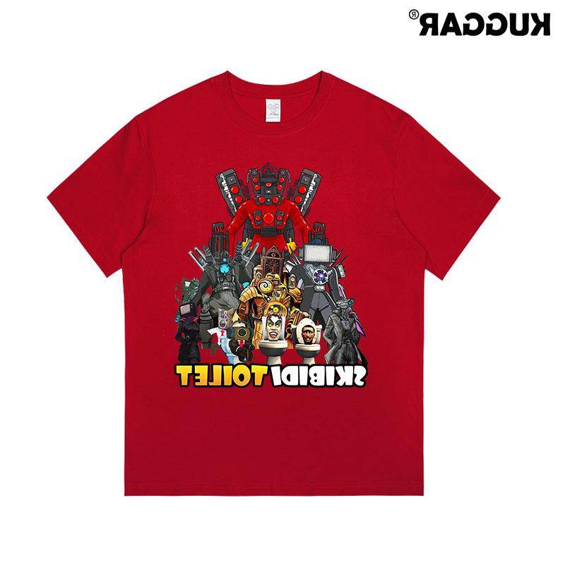 TV man Titan monitor joint short -sleeved pure cotton T -shirt audiopo people toilet people same printed clothes boy T