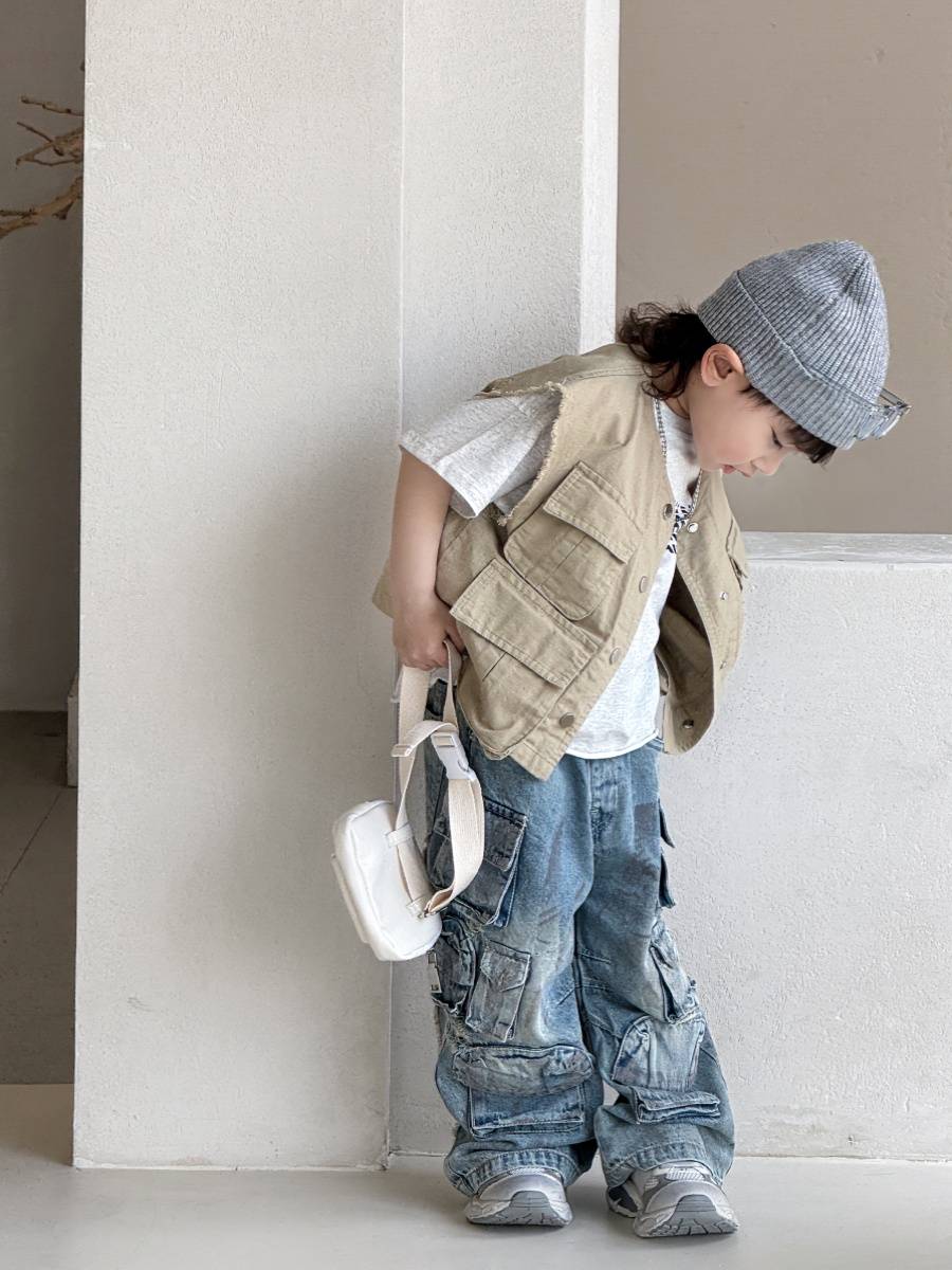 Xiaomuqi boy summer jacket baby new vest, foreign qi outer qi wear+pants