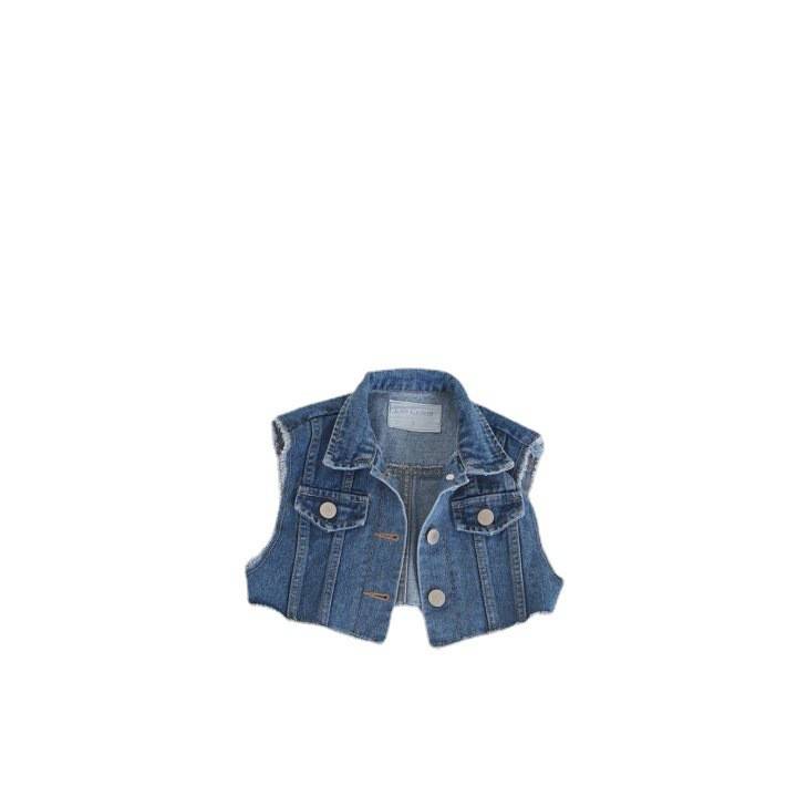 Children's clothing summer 2023 new Korean version of children's jacket sleeveless tide, fashionable fashion out to denim vest frying street jacket