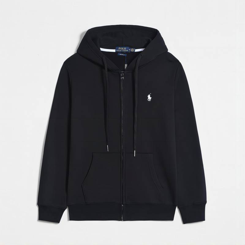 Autumn POLO Paul sweater men's thin casual cotton pure color embroidery RL chick hooded cardigan sweater