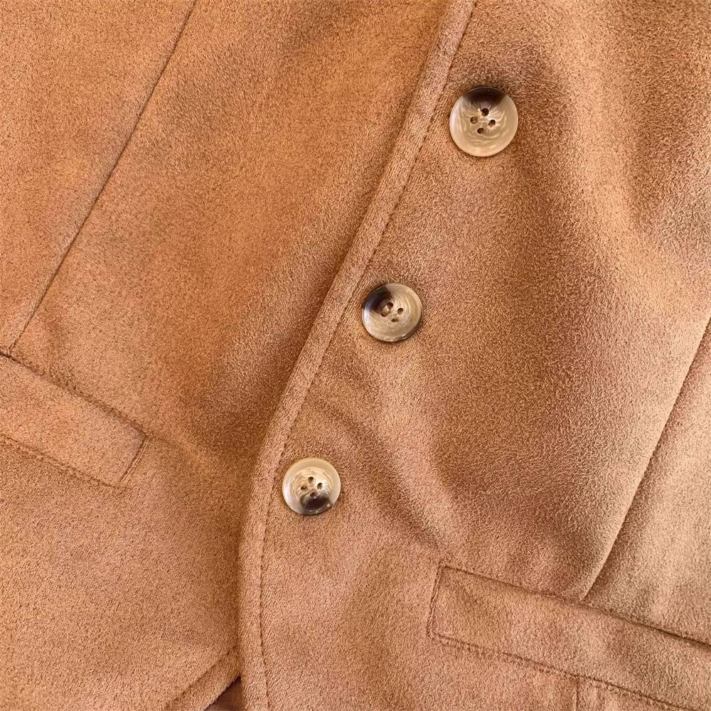 Marad wearing suede band sleeveless vest jacket women summer foreign style high -level sense stack wearing vest tops