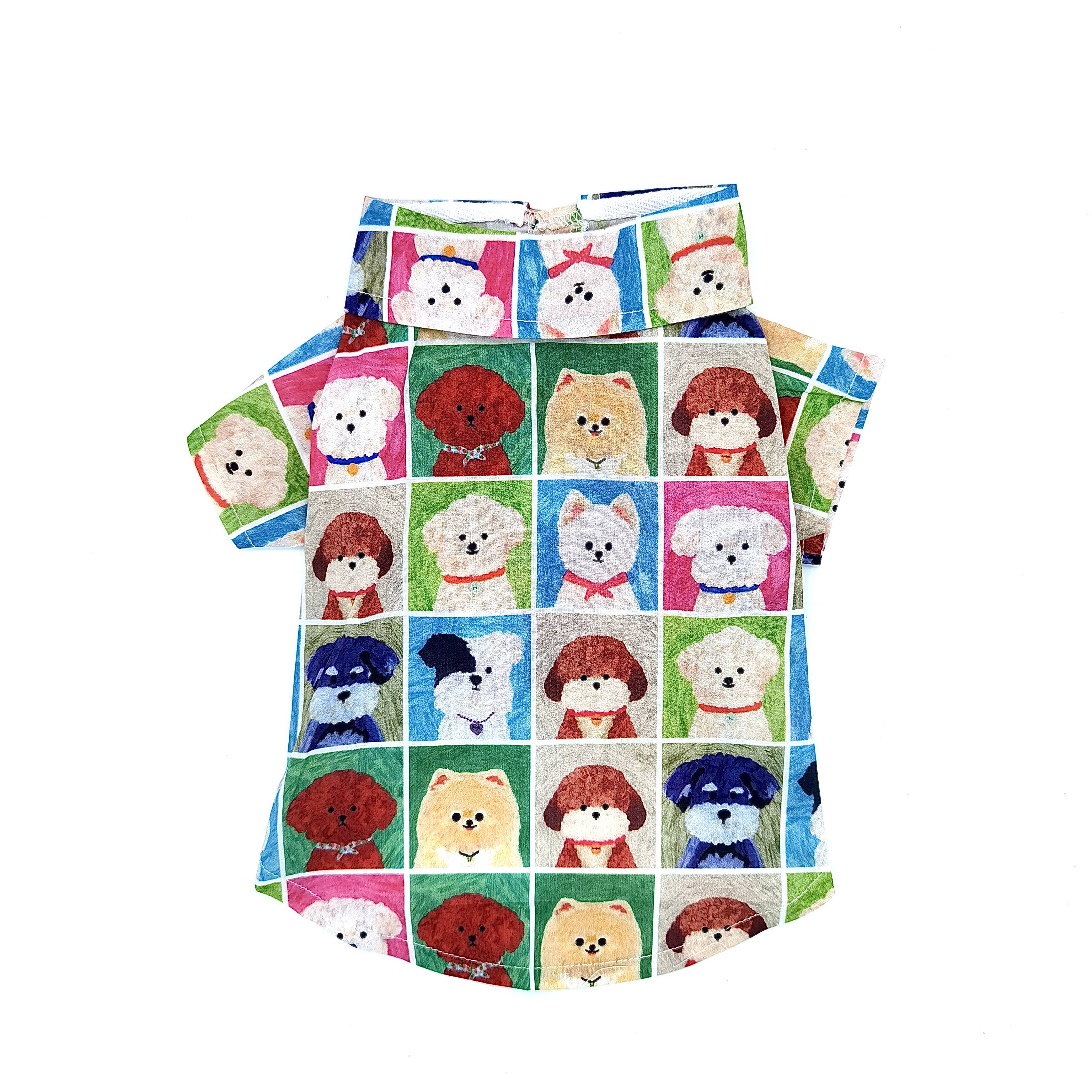 Spring and summer dog clothes printed shirt pet Malzis snownarine Sixdi Teddy Belie Shiba Inu