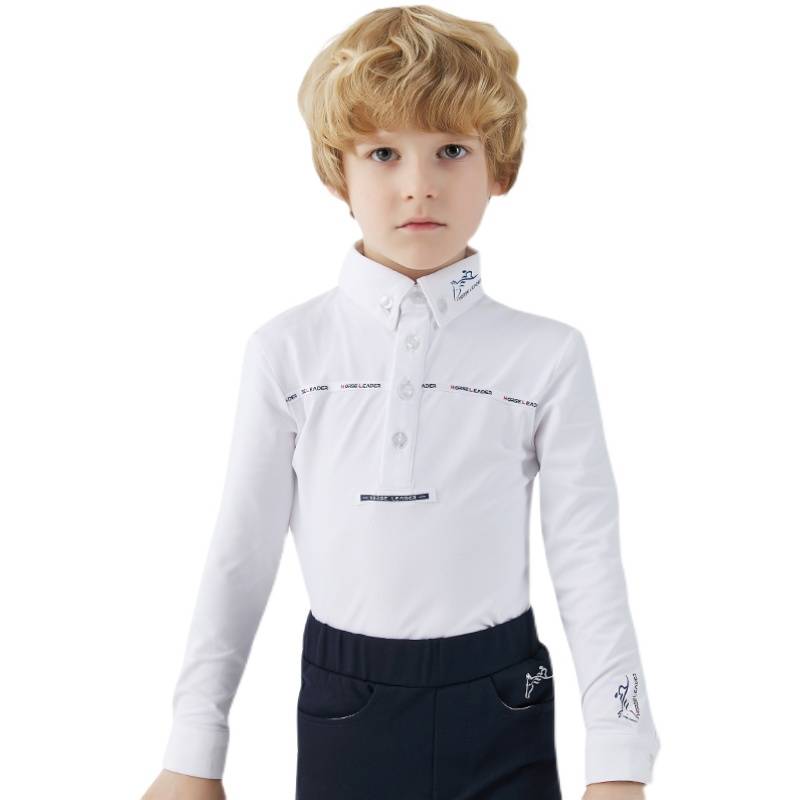 Children's Equestrian Equipment in Summer Competition, long -sleeved equestrian T -shirt Children's Knight breathable sunscreen equestrian clothing top
