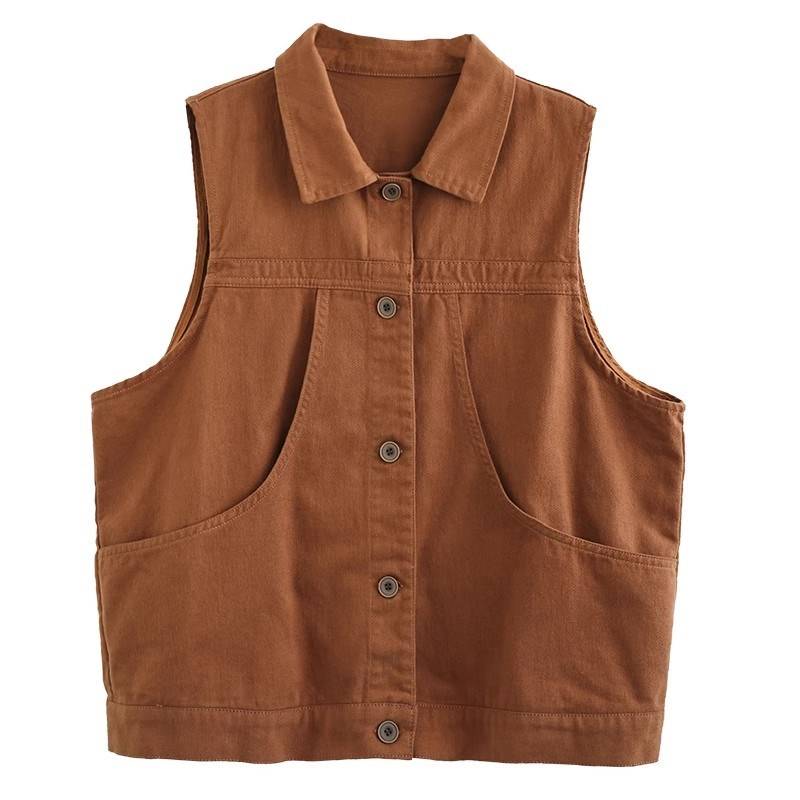 Original Japanese niche lapel vest jacket for the Spring and Autumn Period of the Spring and Autumn Period, the new wild horse clip shoulder top