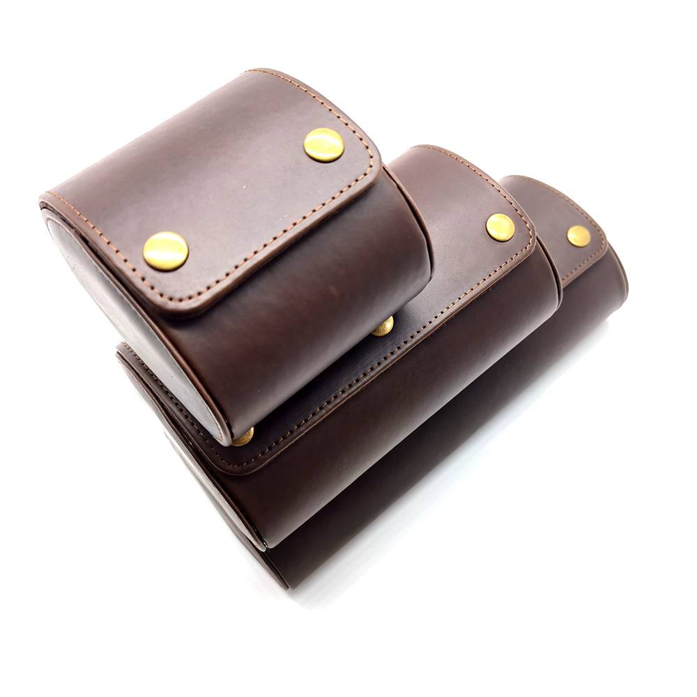 Spot retro crazy horse leather watch box convenient outdoor travel couple watch storage box