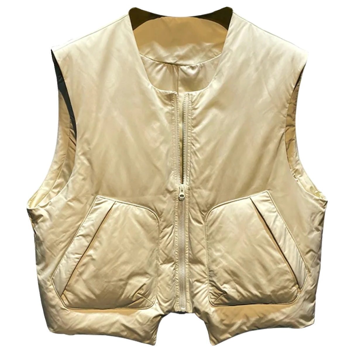 A light cotton vest for a man in a winter outdoor exercise wearing a warm, loose-sleeved, short cotton coat