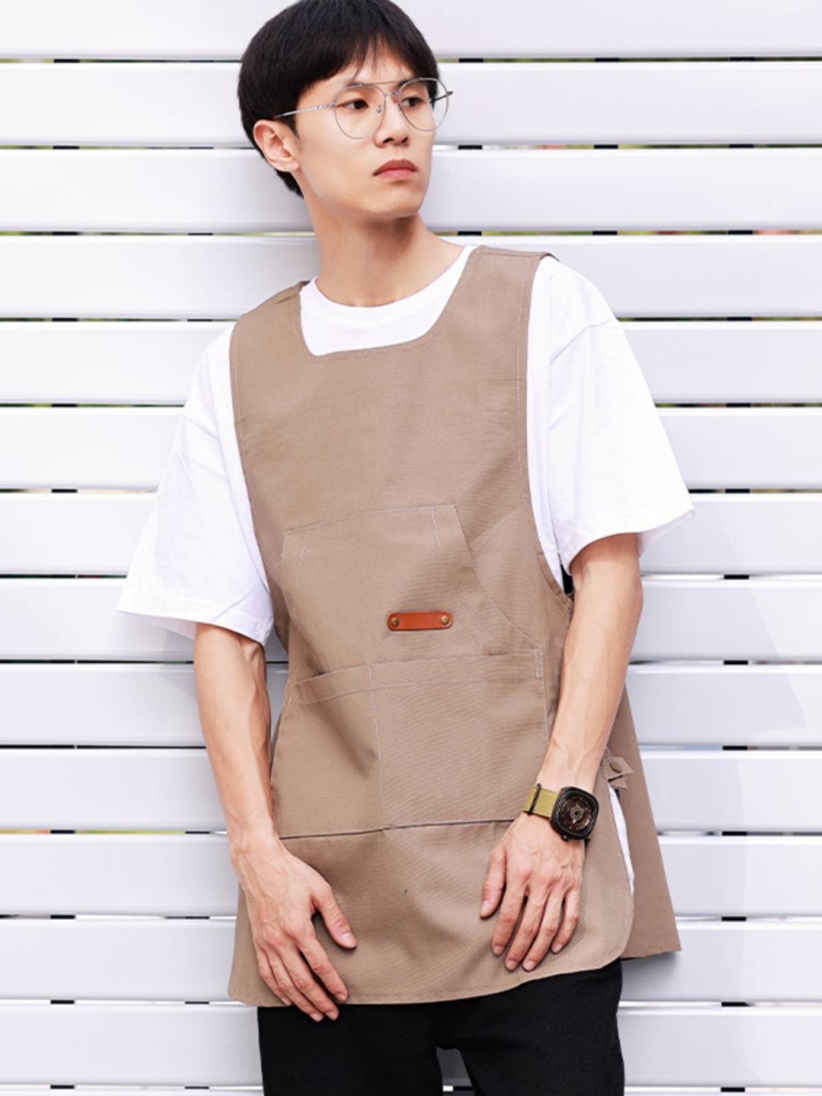 Kitchen Catering Special Sleeveless Cover Men's Coffee Milk Tea Dessert Shop Tea Room Vest Work Service Female Custom LOGO