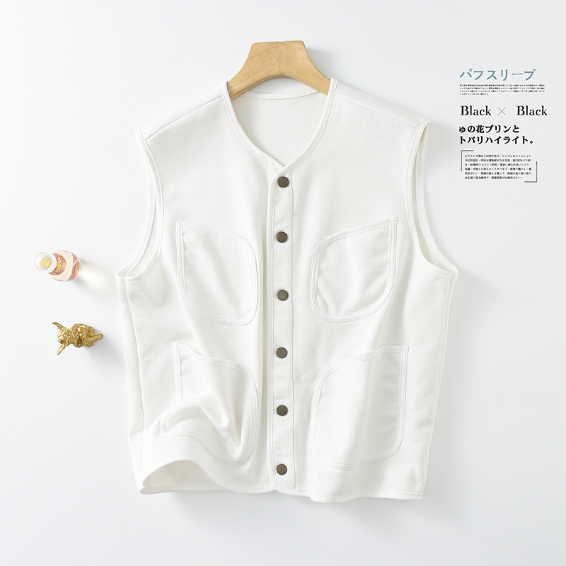 Pure cotton vest new spring and summer thin jacket loose and versatile shoulder design sensor horses with women's clothes
