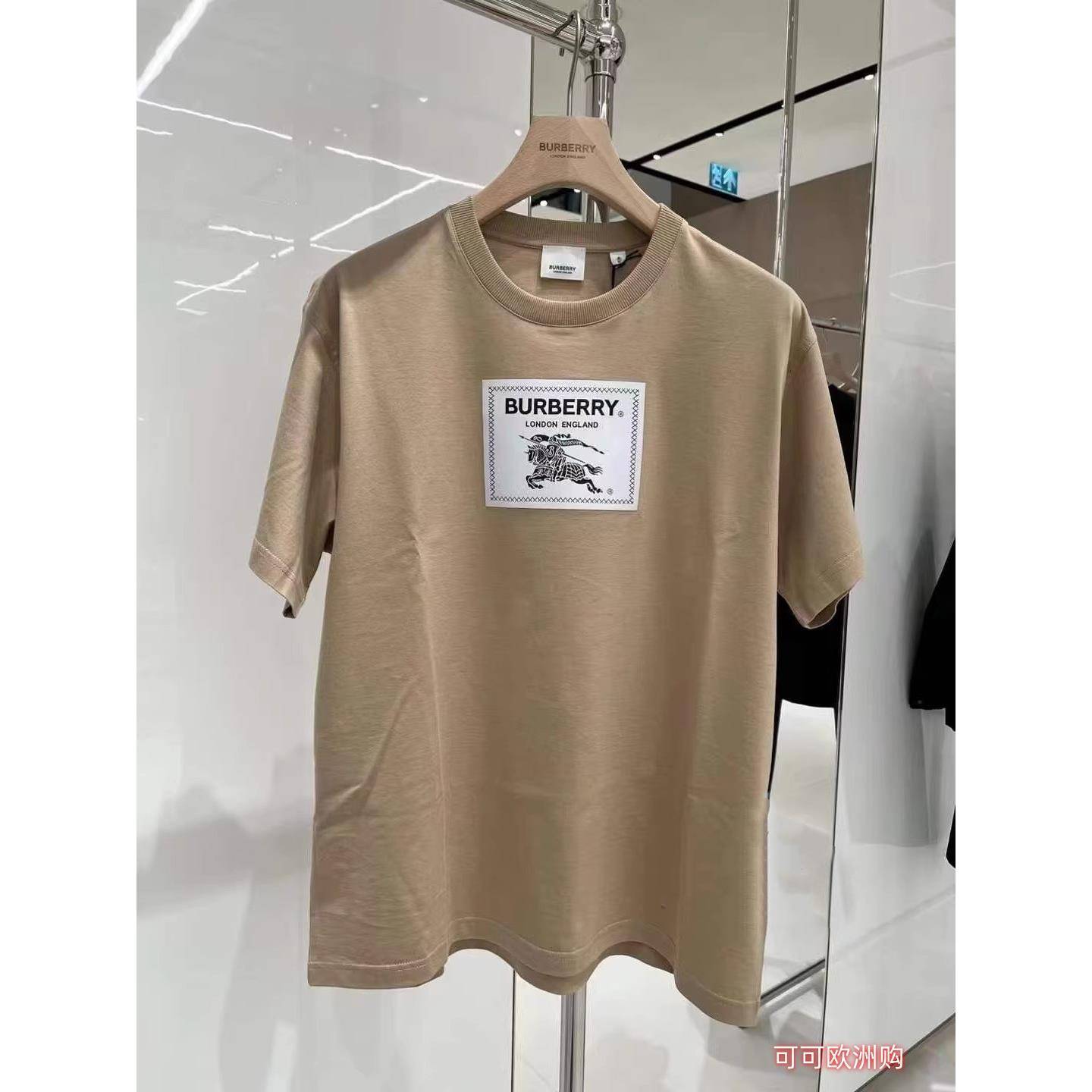 Burberry/Burberry 24 New War Horse Print LOGO Loose Loose Loose Casual Short -sleeved Men's T -shirt T -shirt Women