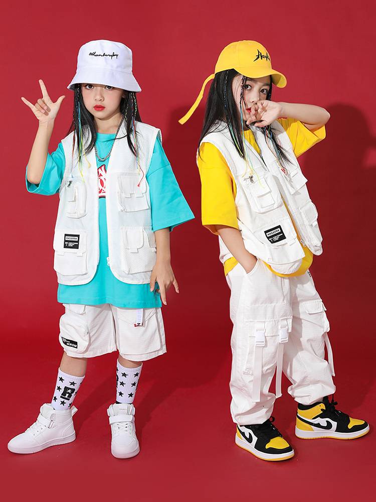 Young Children's Street Dance Tide Clothing Set Boys Hithop Hiphop Hip -hop Children's clothing tide street dance performance clothing