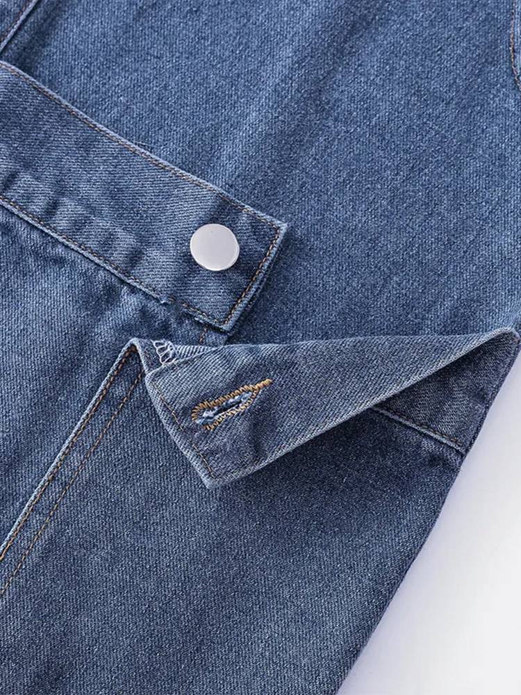 2024 spring and autumn new Korean casual retro denim vest women wearing foreign pockets, temperament, shoulder horse clip