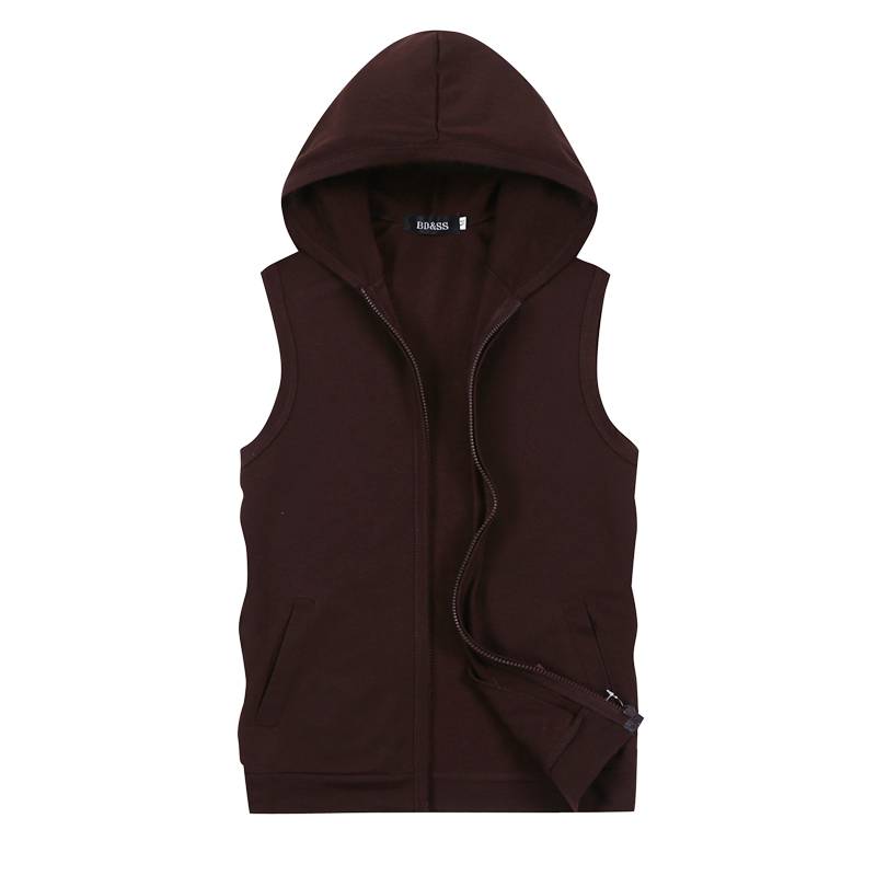 Summer Student Sports Vests Thin Rander Cassachable Hooded Jacket Male Young Horse Clip Club Sleeveless Sweatper