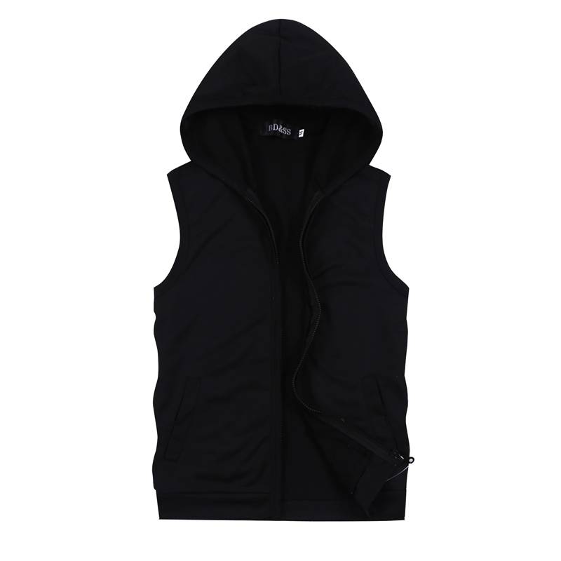 Summer Student Sports Vests Thin Rander Cassachable Hooded Jacket Male Young Horse Clip Club Sleeveless Sweatper