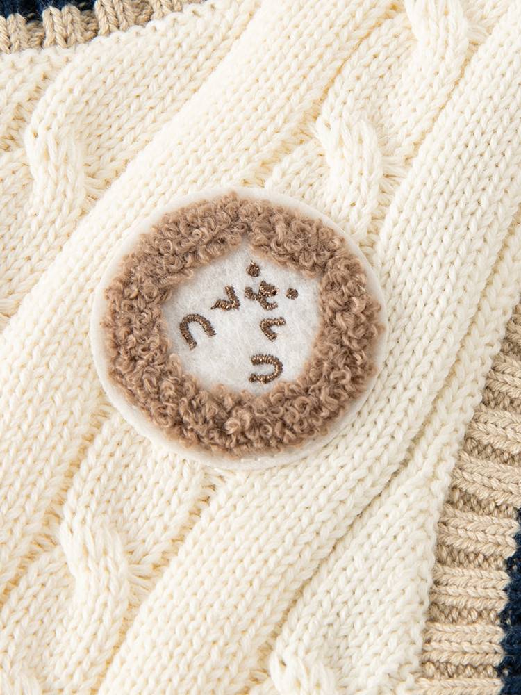 David Bella boys 2024 autumn and winter children's knitted vest baby pure cotton sweater college wind children's clothing
