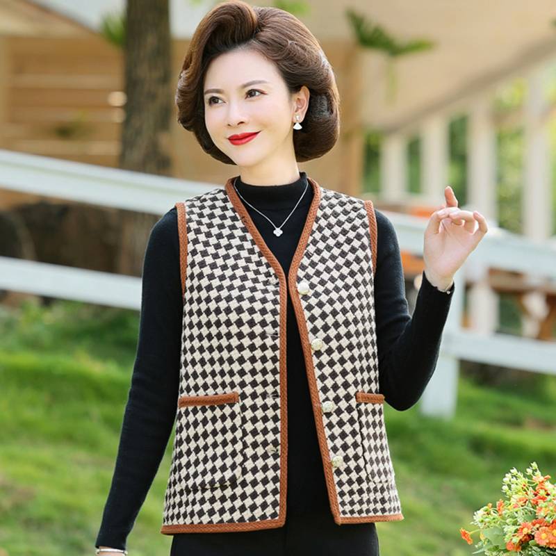 2023 Mom Spring and Summer New Xiaoxiang Style Foreign Vests Fashion Big size loose shirt Performable shoulders