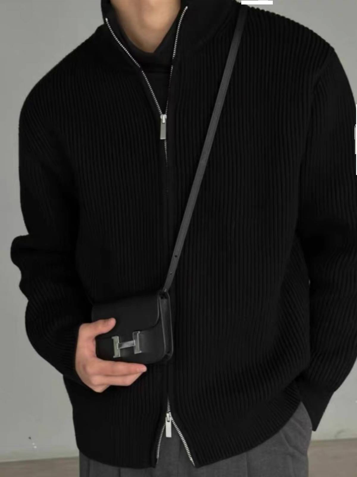 Morgiela original Mage -style zipper tall wool cardigan sweater MM6 sweater jacket