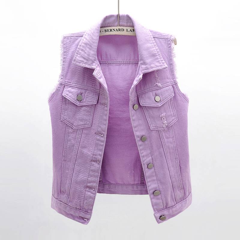 Korean candy-coloured cowboy-size horsejacket girl short-cut summer lid-less jacket-covered shoulder jacket jacket