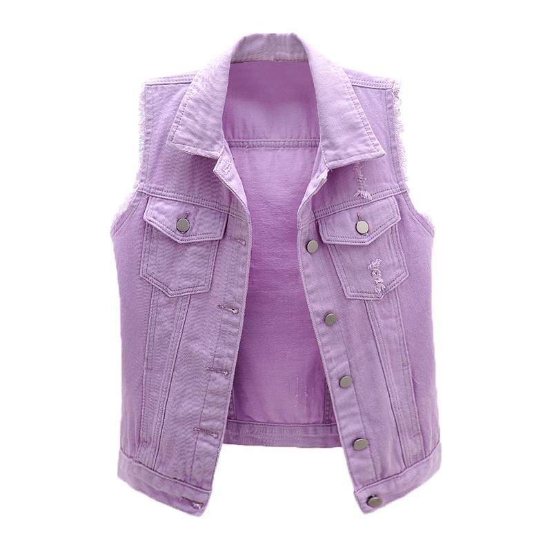 Korean candy-coloured cowboy-size horsejacket girl short-cut summer lid-less jacket-covered shoulder jacket jacket