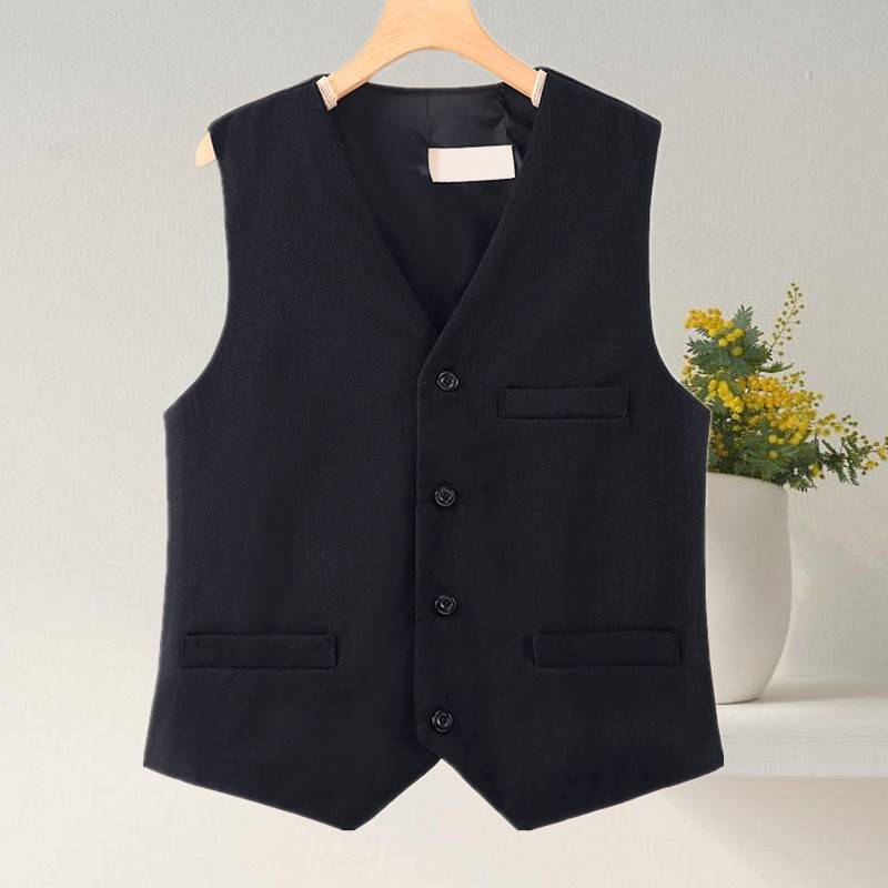 Spring and Autumn Ms. suit vest professional dressing shoulder vest black red horse clip mothers wear short tops large size