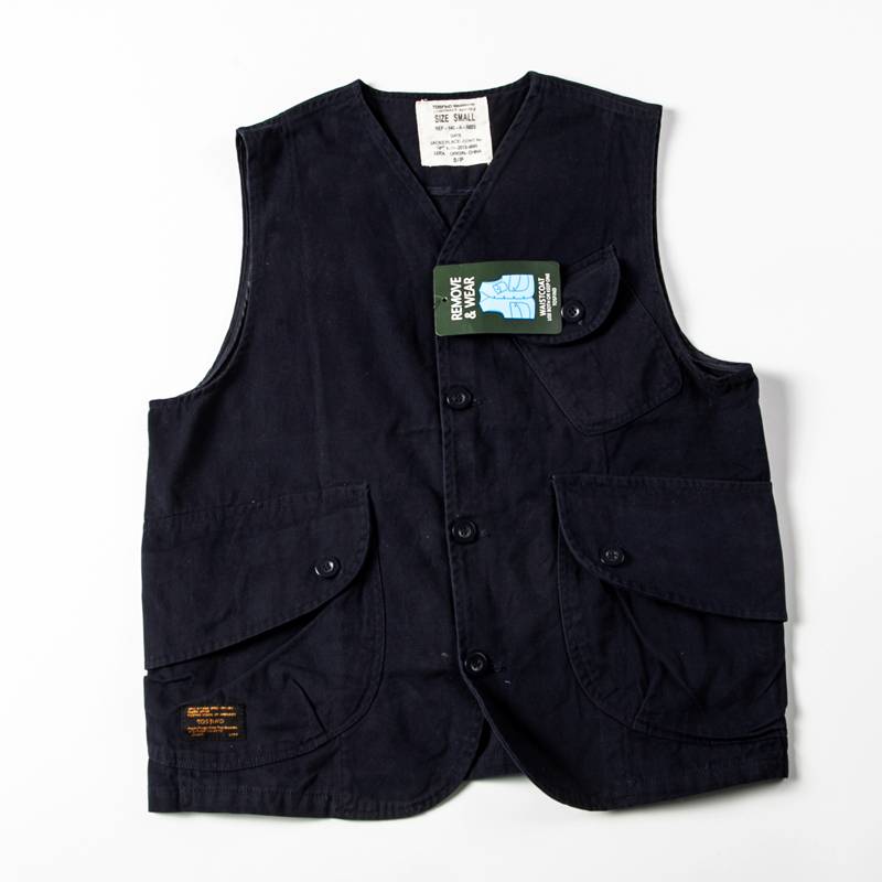 Japanese retro multi -pocket worker vest men's tide brand street loose outside wearing vest leisure and shoulder couple jacket