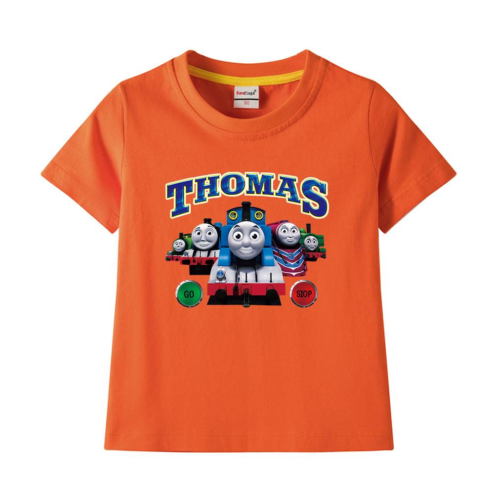 Thomas train children's short -sleeved T -shirt summer boys pure cotton thin shirt male baby summer clothes