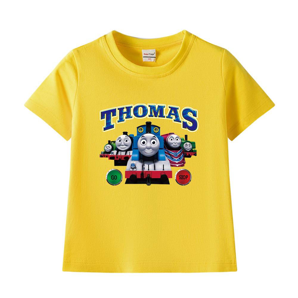Thomas train children's short -sleeved T -shirt summer boys pure cotton thin shirt male baby summer clothes
