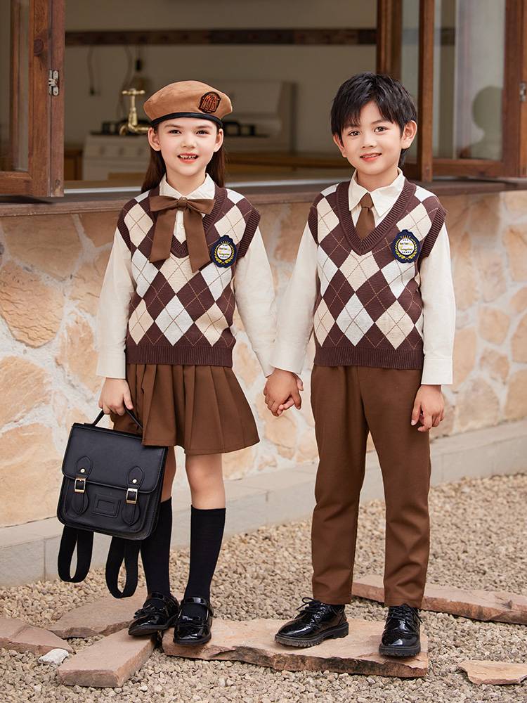 Spring and Autumn Performance British Wind Performance Server Vests Vests Primary School Student School Uniform Class Service Kindergarten Garden Server Chorus Services