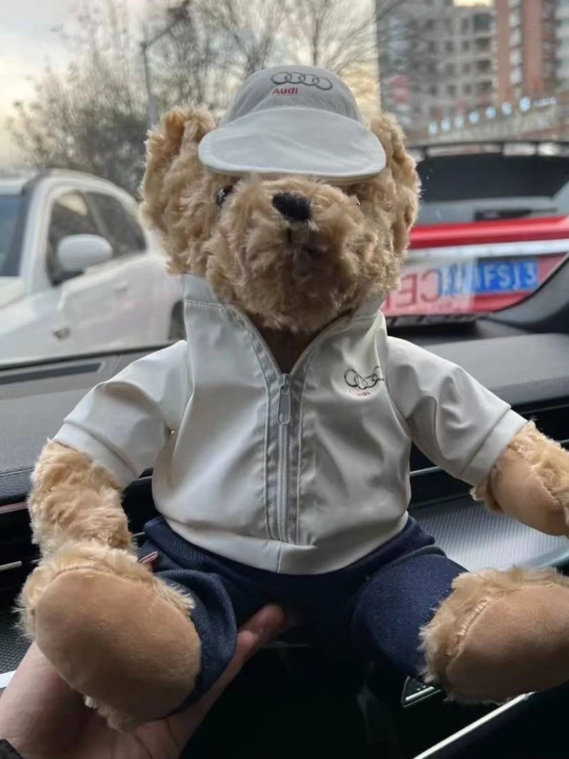 Audi Land Rover BMW Mercedes -Benz car 4S shop plush toy gift Teddy bear doll custom co -driver