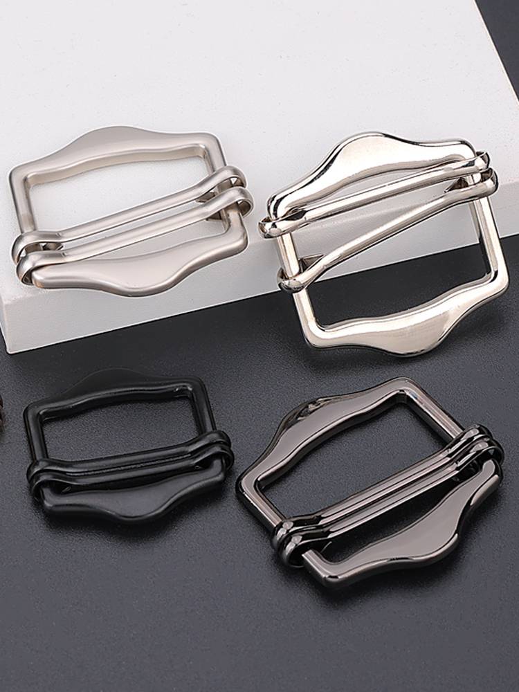 Belt buttons accessories metal three -shield buckle clothing vest, shoulder adjustment button strap pants shoulder strap fixing buckle