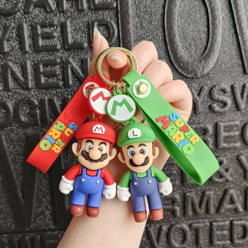 New cartoon Mario series keychain cute super Marie doll bag pendant car key chain