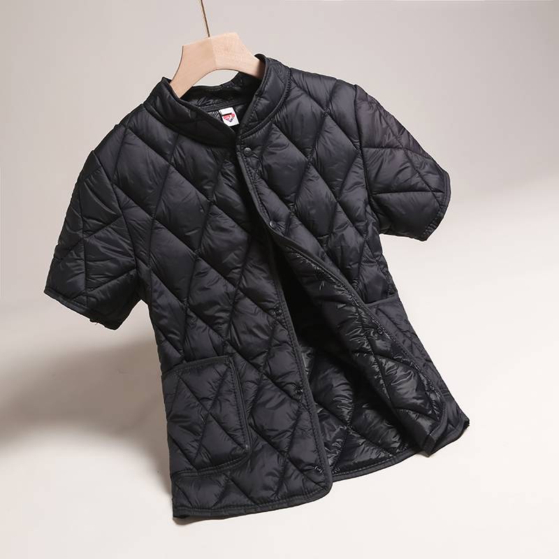 Autumn and winter collar a half -sleeved cotton vest female down cotton clothing, shoulder cotton, middle -sleeved cotton clothing middle -aged and elderly mother guarding cotton jacket